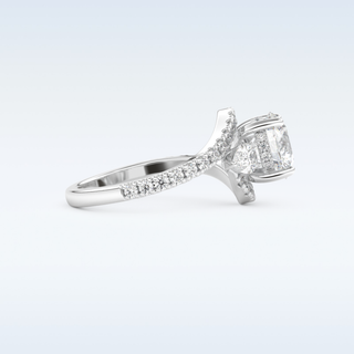 1.5 CT Cluster Engagement Ring Featuring Round Moissanite