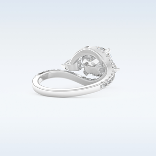 1.5 CT Cluster Engagement Ring Featuring Round Moissanite