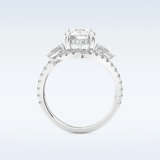 1.5 CT Cluster Engagement Ring Featuring Round Moissanite