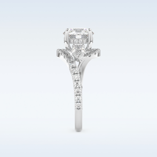 1.5 CT Cluster Engagement Ring Featuring Round Moissanite
