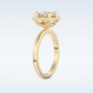 1.5 CT Pave Engagement Ring Featuring Round Moissanite