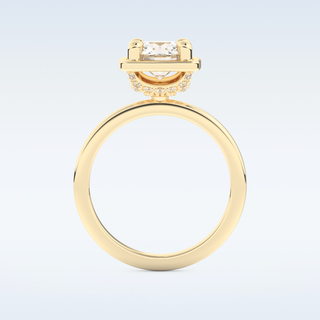 1.5 CT Pave Engagement Ring Featuring Round Moissanite