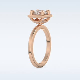 1.5 CT Pave Engagement Ring Featuring Round Moissanite