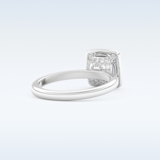 1.5 CT Pave Engagement Ring Featuring Round Moissanite