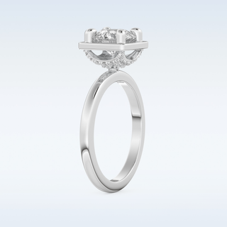 1.5 CT Pave Engagement Ring Featuring Round Moissanite