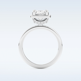 1.5 CT Pave Engagement Ring Featuring Round Moissanite