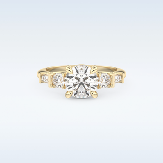 1.5 CT Cluster Engagement Ring Featuring Round Moissanite