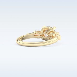 1.5 CT Cluster Engagement Ring Featuring Round Moissanite