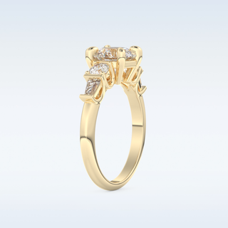 1.5 CT Cluster Engagement Ring Featuring Round Moissanite