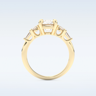 1.5 CT Cluster Engagement Ring Featuring Round Moissanite