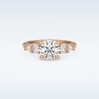 1.5 CT Cluster Engagement Ring Featuring Round Moissanite
