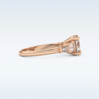 1.5 CT Cluster Engagement Ring Featuring Round Moissanite
