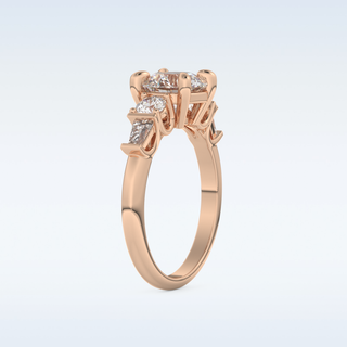 1.5 CT Cluster Engagement Ring Featuring Round Moissanite