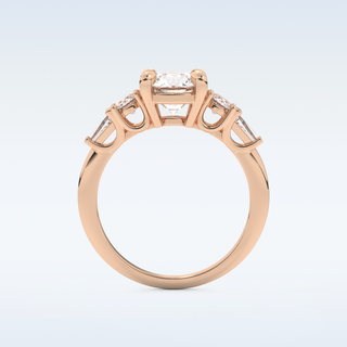 1.5 CT Cluster Engagement Ring Featuring Round Moissanite