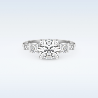 1.5 CT Cluster Engagement Ring Featuring Round Moissanite