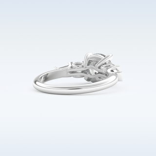 1.5 CT Cluster Engagement Ring Featuring Round Moissanite