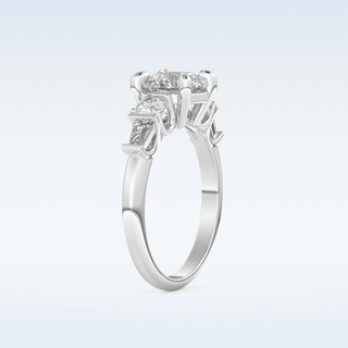 1.5 CT Cluster Engagement Ring Featuring Round Moissanite