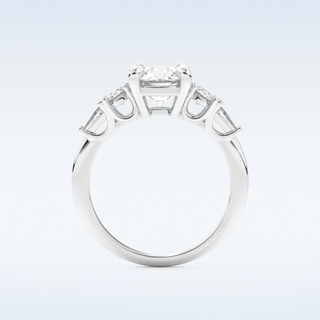 1.5 CT Cluster Engagement Ring Featuring Round Moissanite