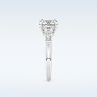 1.5 CT Cluster Engagement Ring Featuring Round Moissanite