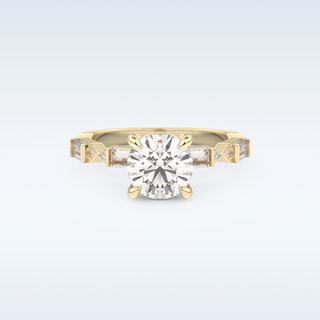 1.5 CT Pave Engagement Ring Featuring Round Moissanite