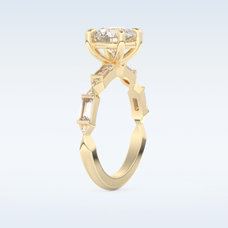 1.5 CT Pave Engagement Ring Featuring Round Moissanite
