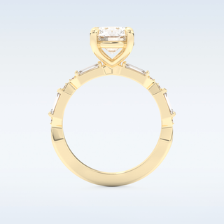 1.5 CT Pave Engagement Ring Featuring Round Moissanite