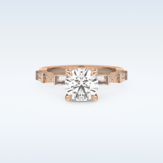 1.5 CT Pave Engagement Ring Featuring Round Moissanite