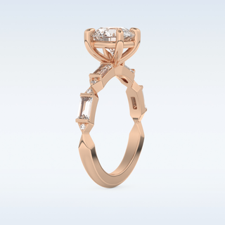 1.5 CT Pave Engagement Ring Featuring Round Moissanite