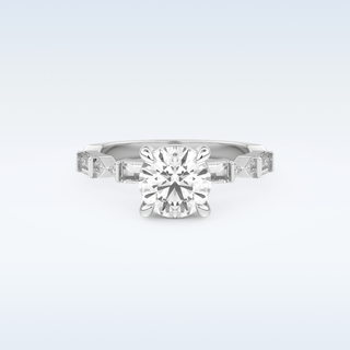 1.5 CT Pave Engagement Ring Featuring Round Moissanite