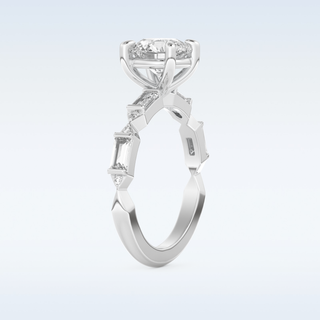 1.5 CT Pave Engagement Ring Featuring Round Moissanite