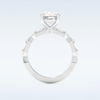 1.5 CT Pave Engagement Ring Featuring Round Moissanite