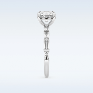 1.5 CT Pave Engagement Ring Featuring Round Moissanite