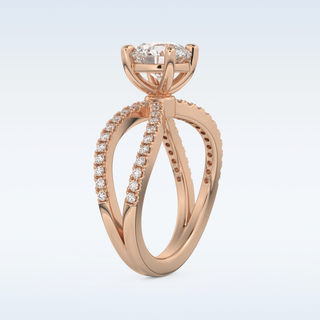 1.5 CT Pave and Split Shank Engagement Ring Featuring Round Moissanite