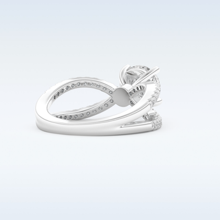 1.5 CT Pave and Split Shank Engagement Ring Featuring Round Moissanite