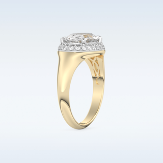 2 CT Double Halo Engagement Ring Featuring Oval Moissanite