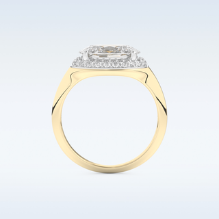 2 CT Double Halo Engagement Ring Featuring Oval Moissanite