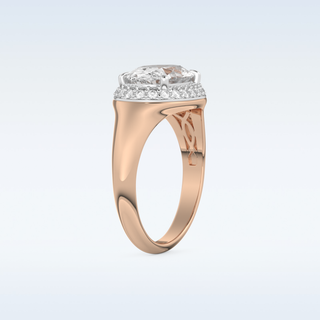 2 CT Double Halo Engagement Ring Featuring Oval Moissanite