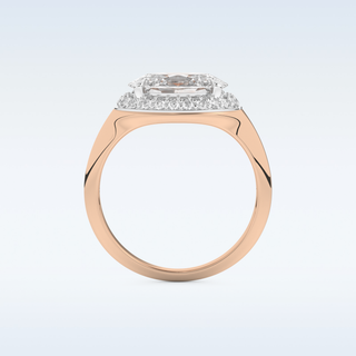 2 CT Double Halo Engagement Ring Featuring Oval Moissanite