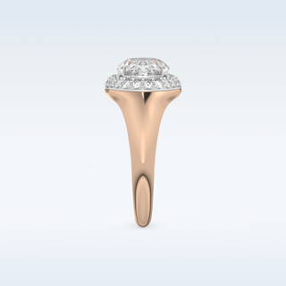2 CT Double Halo Engagement Ring Featuring Oval Moissanite