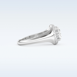 2 CT Double Halo Engagement Ring Featuring Oval Moissanite