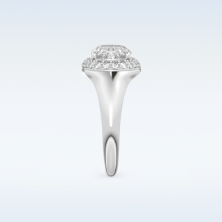 2 CT Double Halo Engagement Ring Featuring Oval Moissanite
