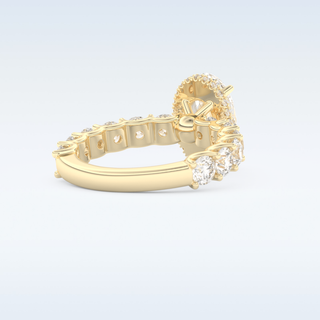 2.5 CT Pave and Hidden Halo Engagement Ring Featuring Oval Moissanite