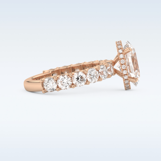 2.5 CT Pave and Hidden Halo Engagement Ring Featuring Oval Moissanite
