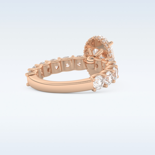 2.5 CT Pave and Hidden Halo Engagement Ring Featuring Oval Moissanite
