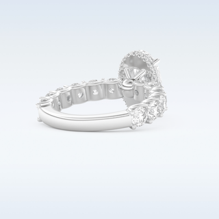 2.5 CT Pave and Hidden Halo Engagement Ring Featuring Oval Moissanite