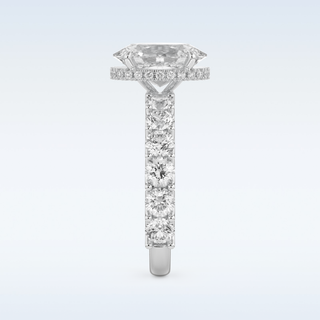 2.5 CT Pave and Hidden Halo Engagement Ring Featuring Oval Moissanite