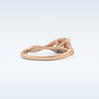 0.8 CT Pave and Split Shank Engagement Ring Featuring Round Moissanite