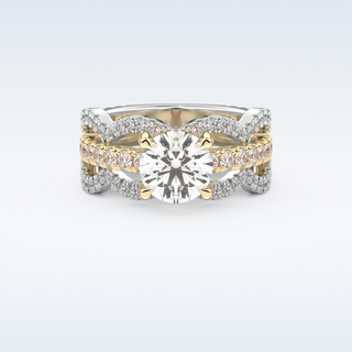 1.52 CT Triple Pave Engagement Ring Featuring Round Moissanite