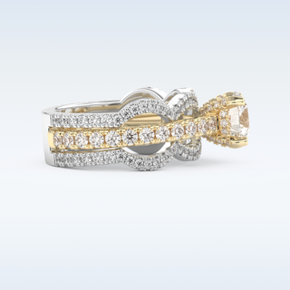1.52 CT Triple Pave Engagement Ring Featuring Round Moissanite