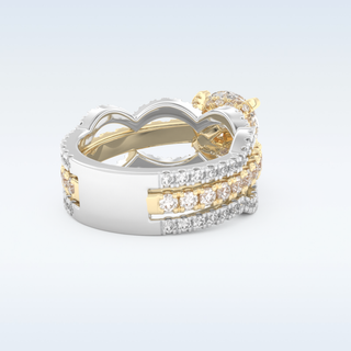 1.52 CT Triple Pave Engagement Ring Featuring Round Moissanite